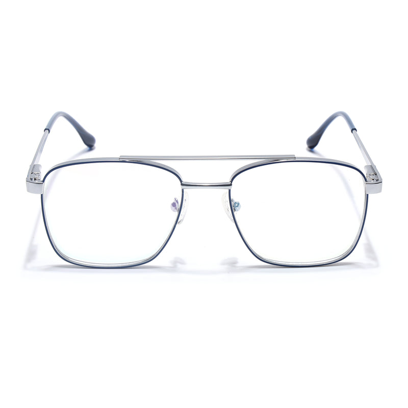 Voyage Silverline Blue & Matt Silver Wayfarer Eyeglasses for Men & Women (98701MG5448-C2)