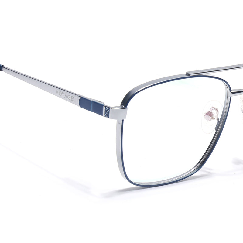 Voyage Silverline Blue & Matt Silver Wayfarer Eyeglasses for Men & Women (98701MG5448-C2)