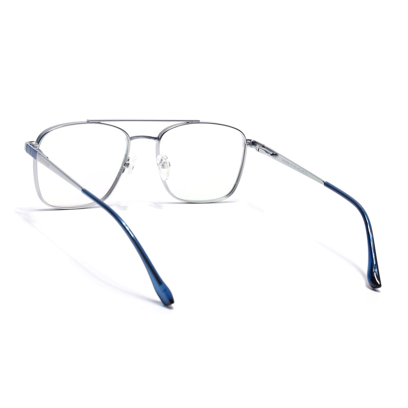 Voyage Silverline Blue & Matt Silver Wayfarer Eyeglasses for Men & Women (98701MG5448-C2)