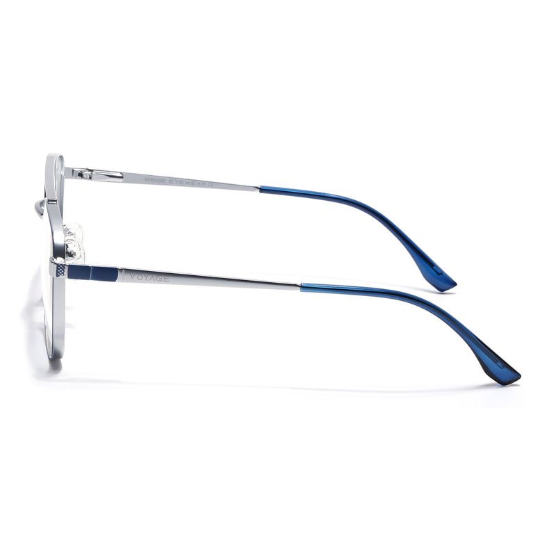 Voyage Silverline Blue & Matt Silver Wayfarer Eyeglasses for Men & Women (98701MG5448-C2)