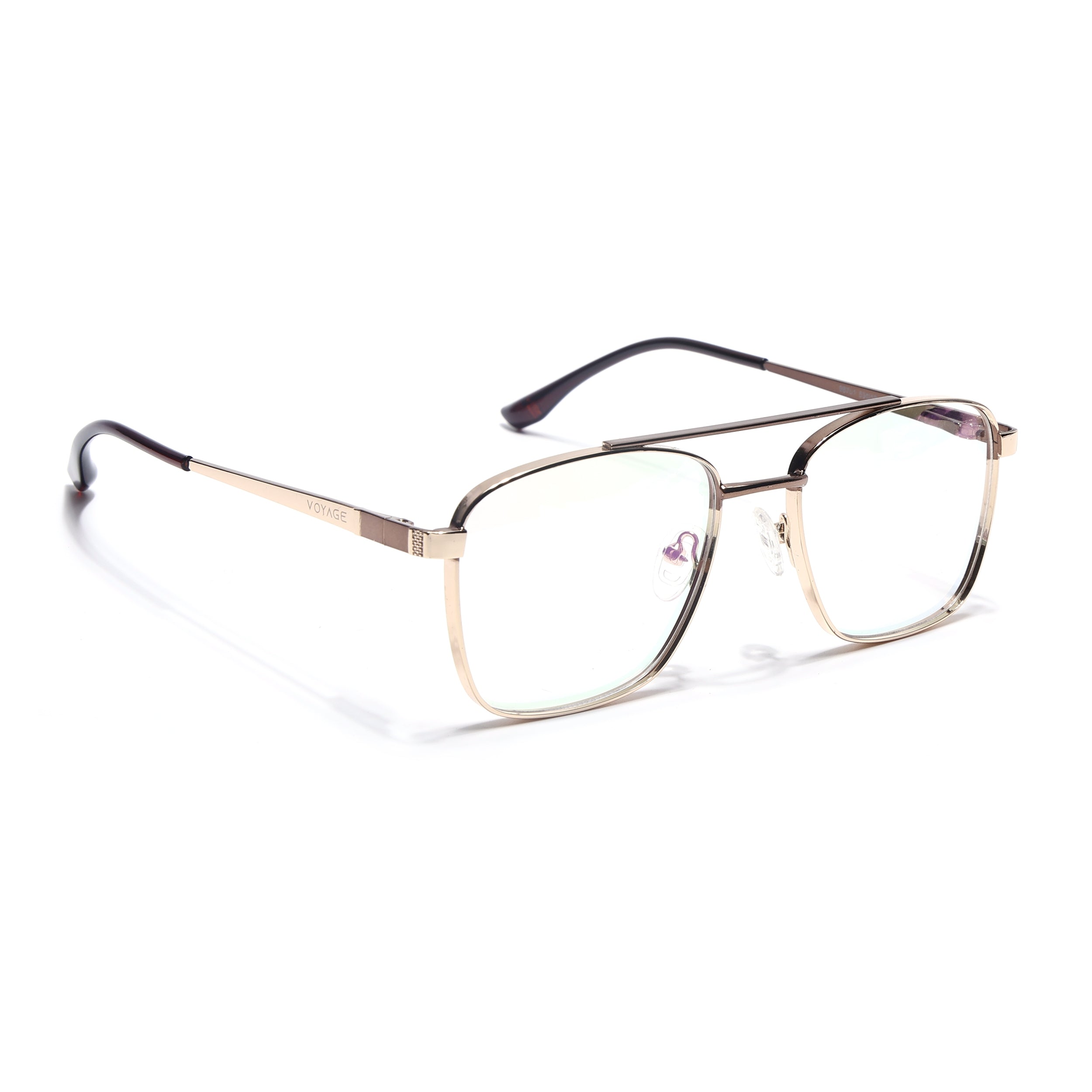 Voyage Silverline Golden Wayfarer Eyeglasses for Men & Women (98701MG5449-C3)