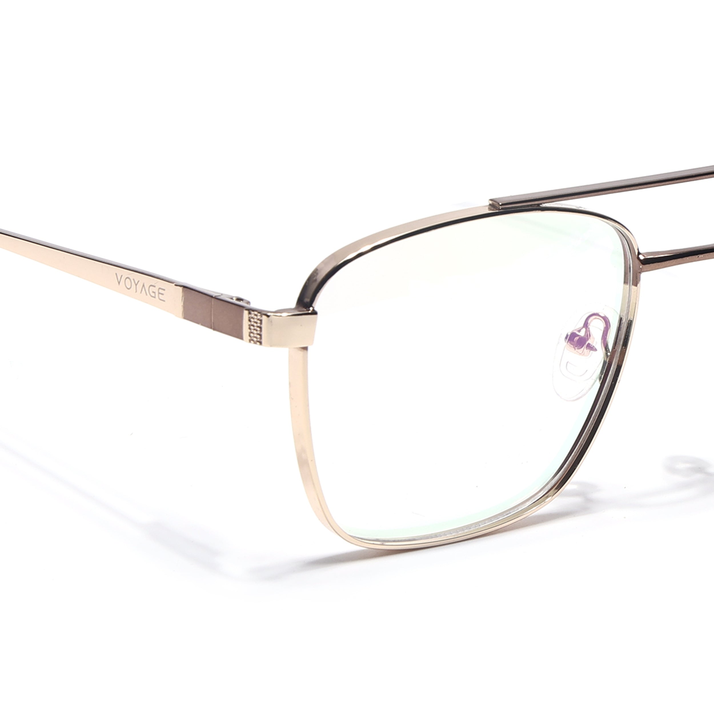 Voyage Silverline Golden Wayfarer Eyeglasses for Men & Women (98701MG5449-C3)