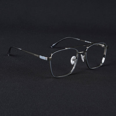 Voyage Silverline Silver & Grey Wayfarer Eyeglasses for Men & Women (98701MG5450-C4)