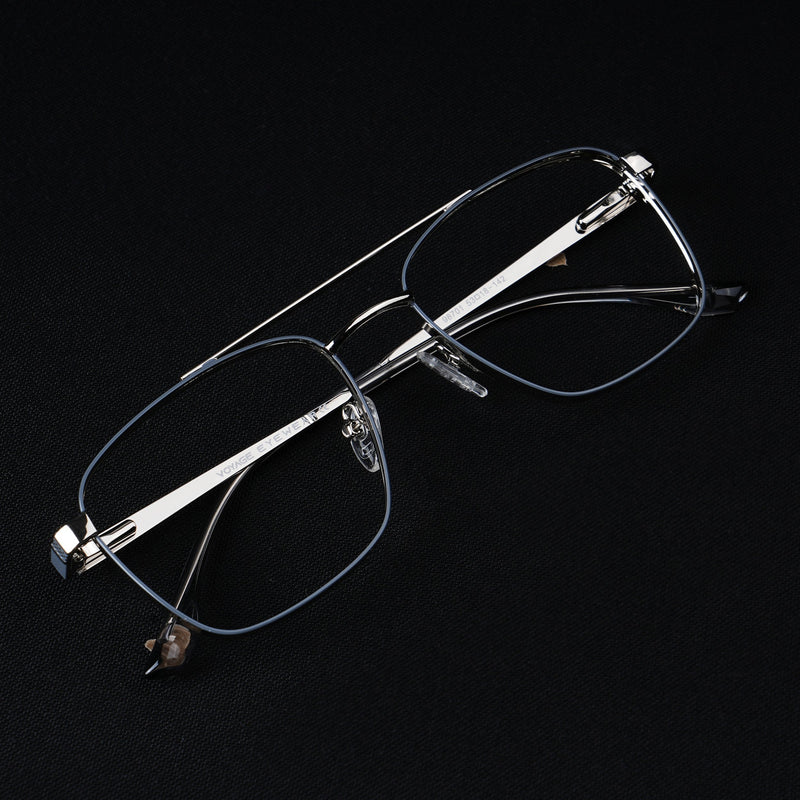 Voyage Silverline Silver & Grey Wayfarer Eyeglasses for Men & Women (98701MG5450-C4)
