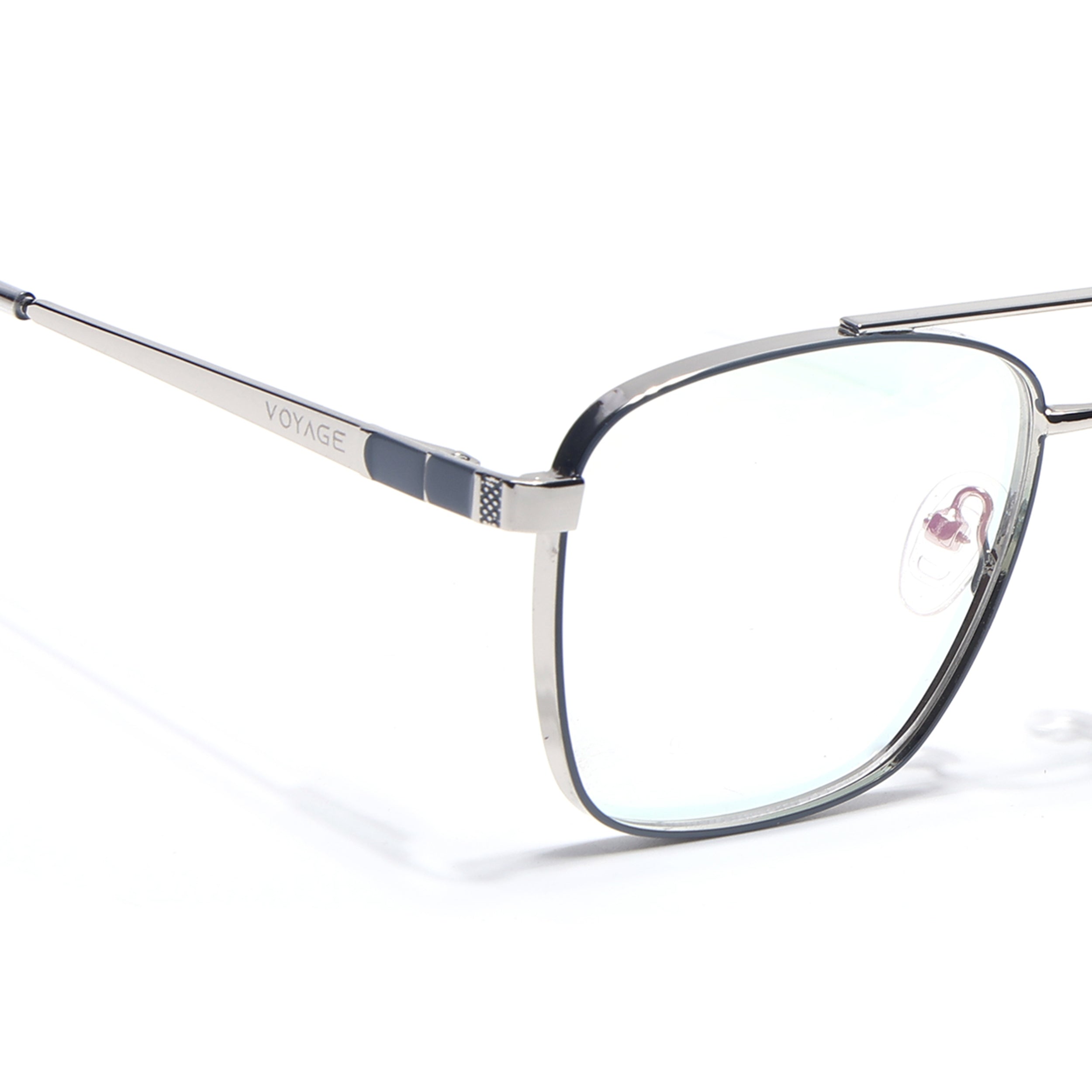 Voyage Silverline Silver & Grey Wayfarer Eyeglasses for Men & Women (98701MG5450-C4)