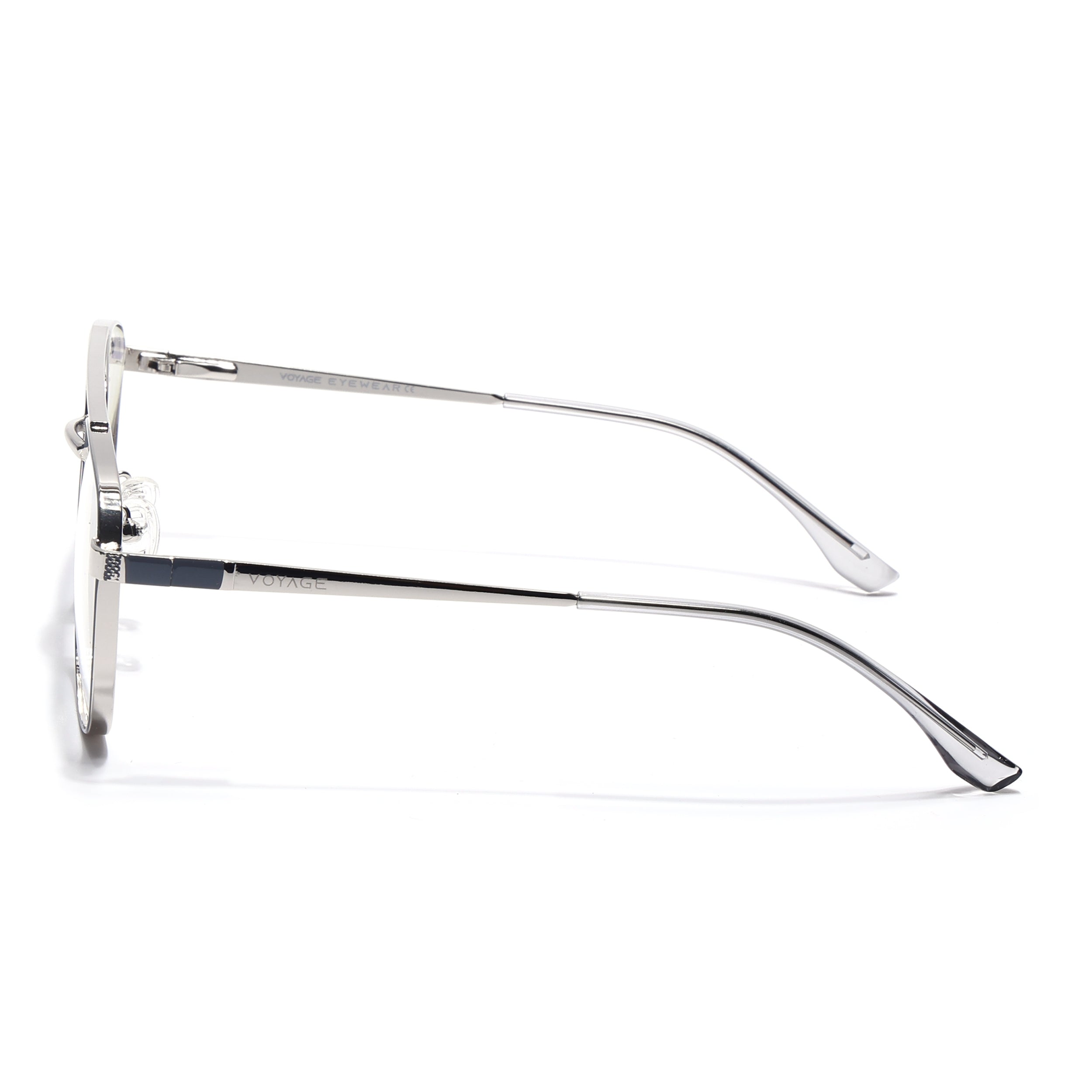 Voyage Silverline Silver & Grey Wayfarer Eyeglasses for Men & Women (98701MG5450-C4)