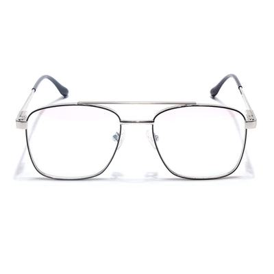 Voyage Silverline Silver & Black Wayfarer Eyeglasses for Men & Women (98701MG5452-C6)