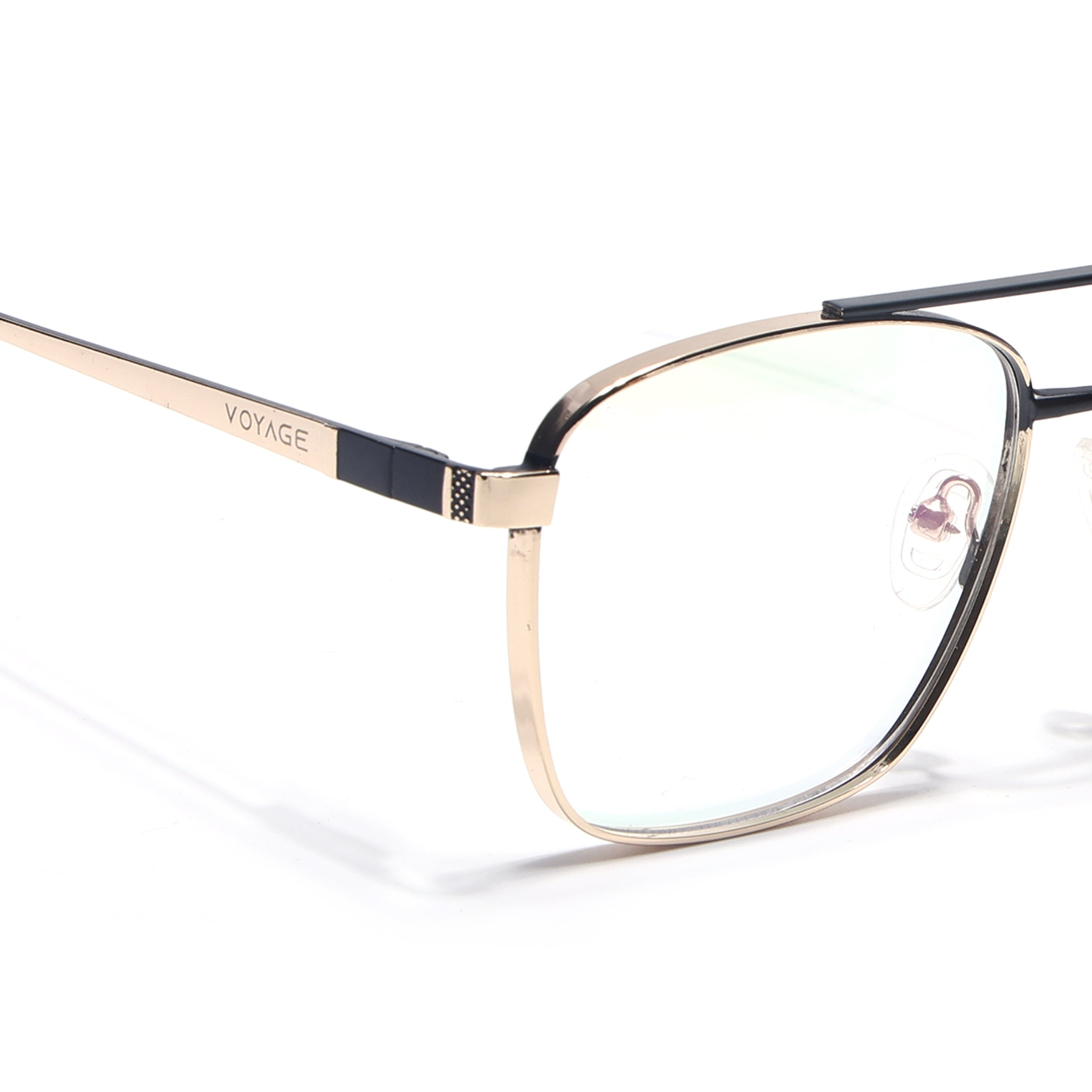 Voyage Silverline Golden & Black Wayfarer Eyeglasses for Men & Women (98701MG5453-C7)