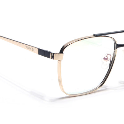 Voyage Silverline Golden & Black Wayfarer Eyeglasses for Men & Women (98701MG5453-C7)