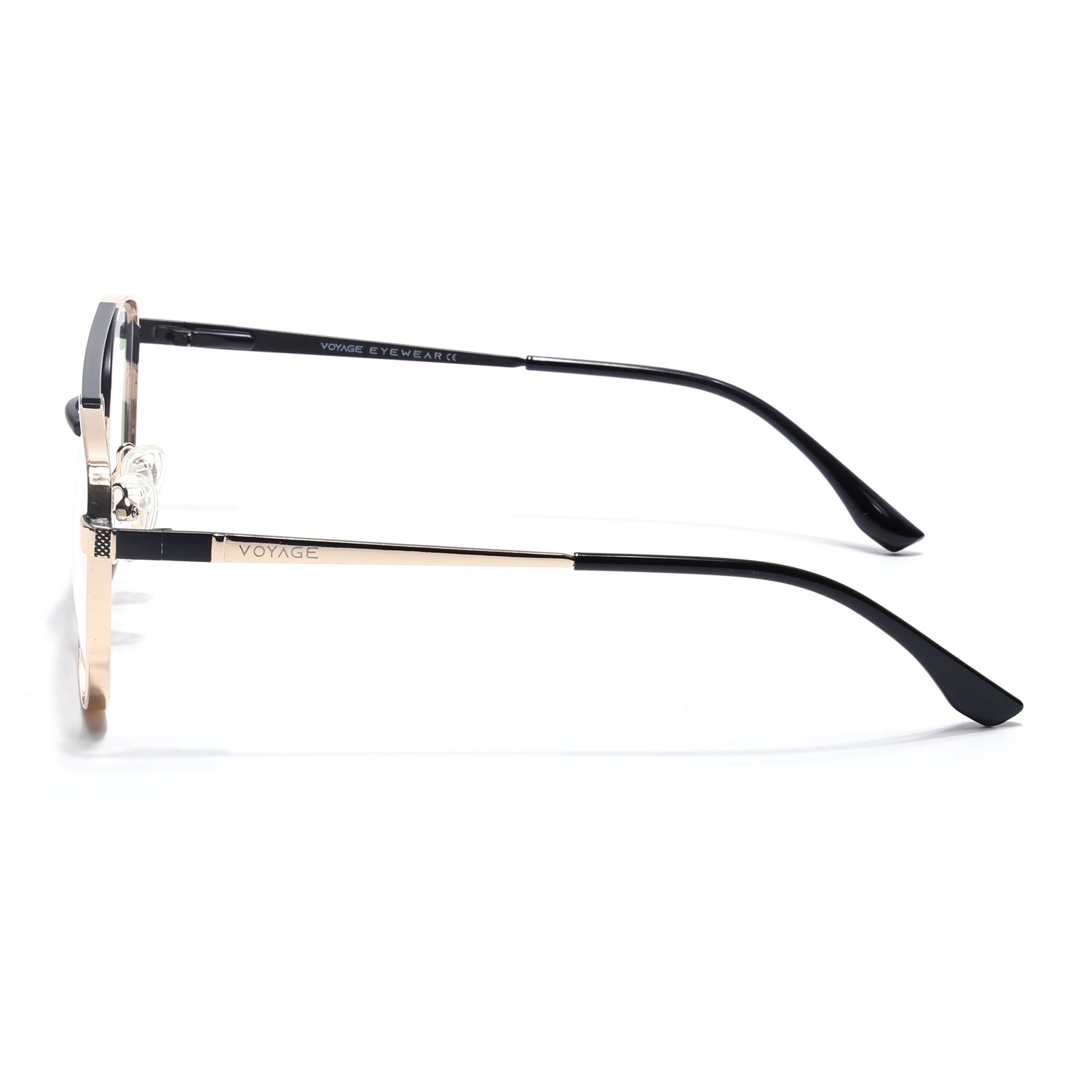 Voyage Silverline Golden & Black Wayfarer Eyeglasses for Men & Women (98701MG5453-C7)