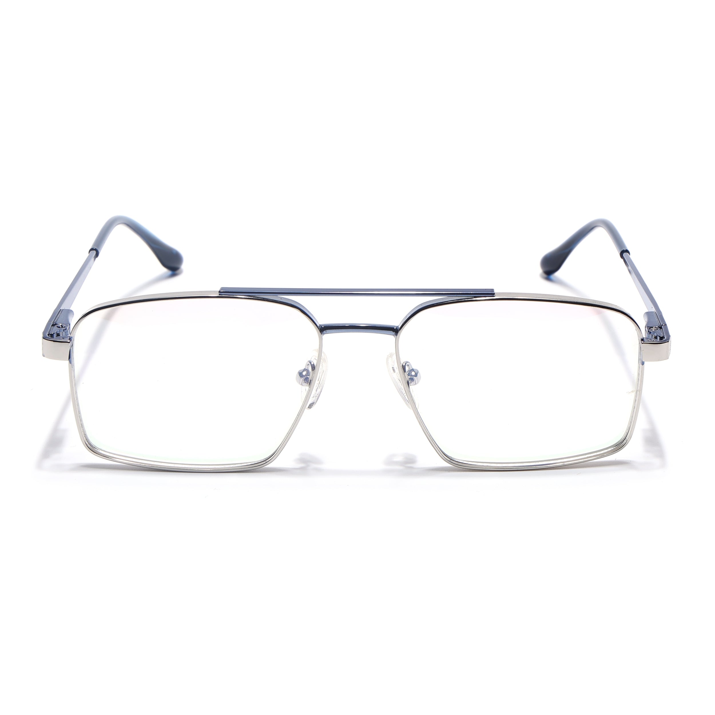 Voyage Silverline Silver & Blue Wayfarer Eyeglasses for Men & Women (98702MG5454-C1)