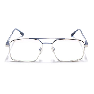 Voyage Silverline Silver & Blue Wayfarer Eyeglasses for Men & Women (98702MG5454-C1)