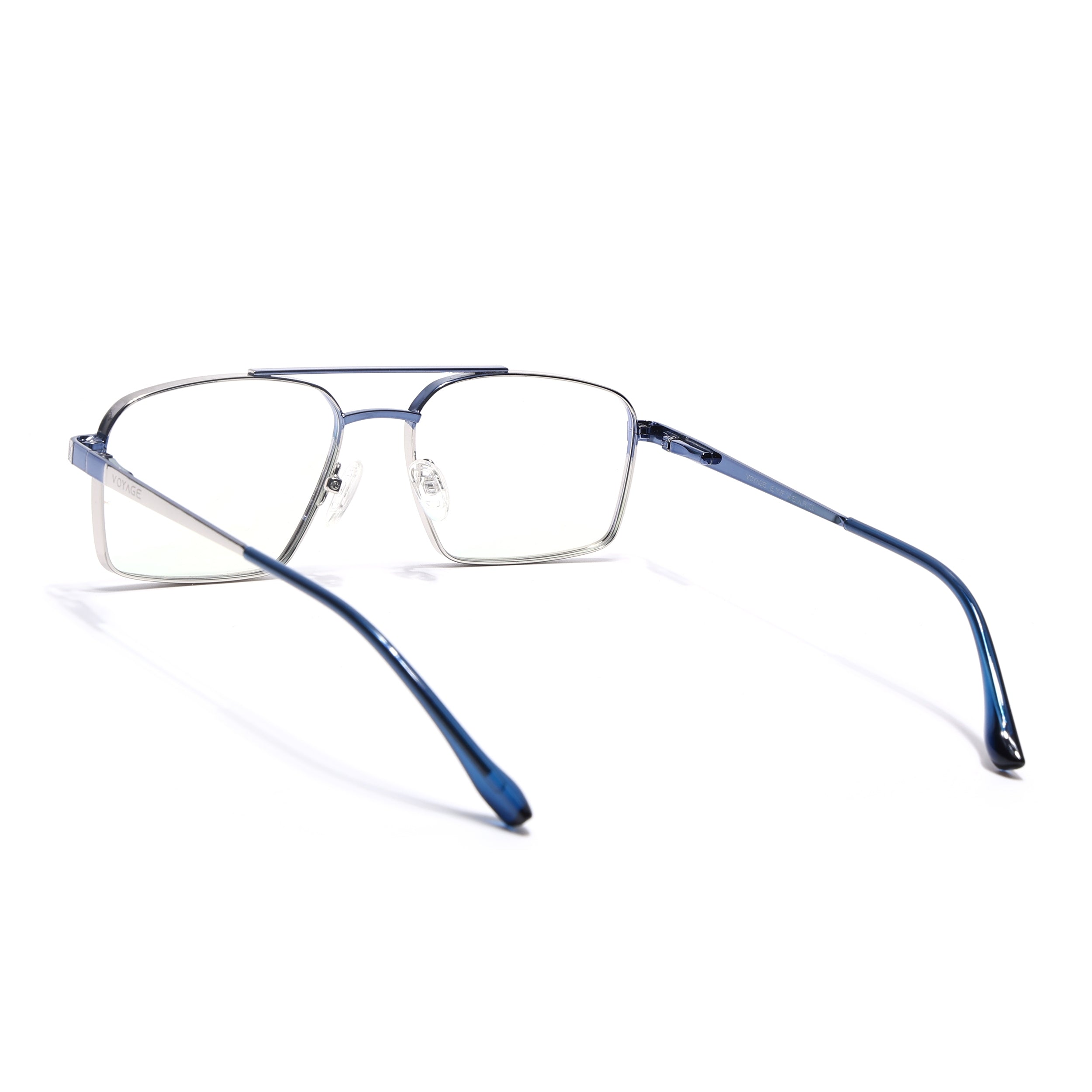 Voyage Silverline Silver & Blue Wayfarer Eyeglasses for Men & Women (98702MG5454-C1)