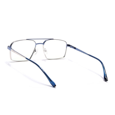 Voyage Silverline Silver & Blue Wayfarer Eyeglasses for Men & Women (98702MG5454-C1)