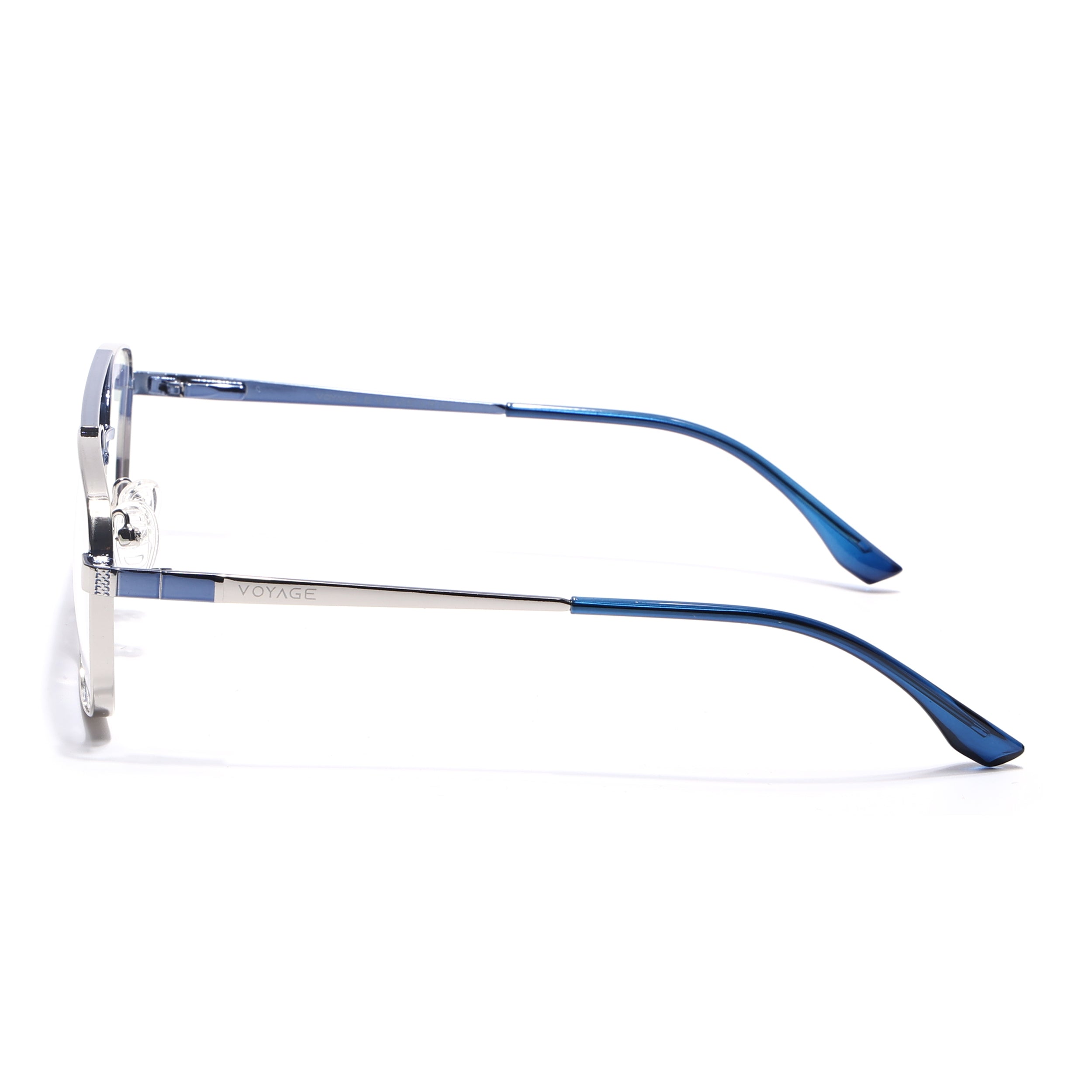 Voyage Silverline Silver & Blue Wayfarer Eyeglasses for Men & Women (98702MG5454-C1)