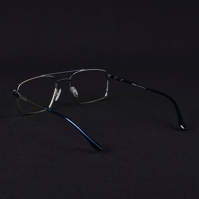 Voyage Silverline Silver & Blue Wayfarer Eyeglasses for Men & Women (98702MG5454-C1)