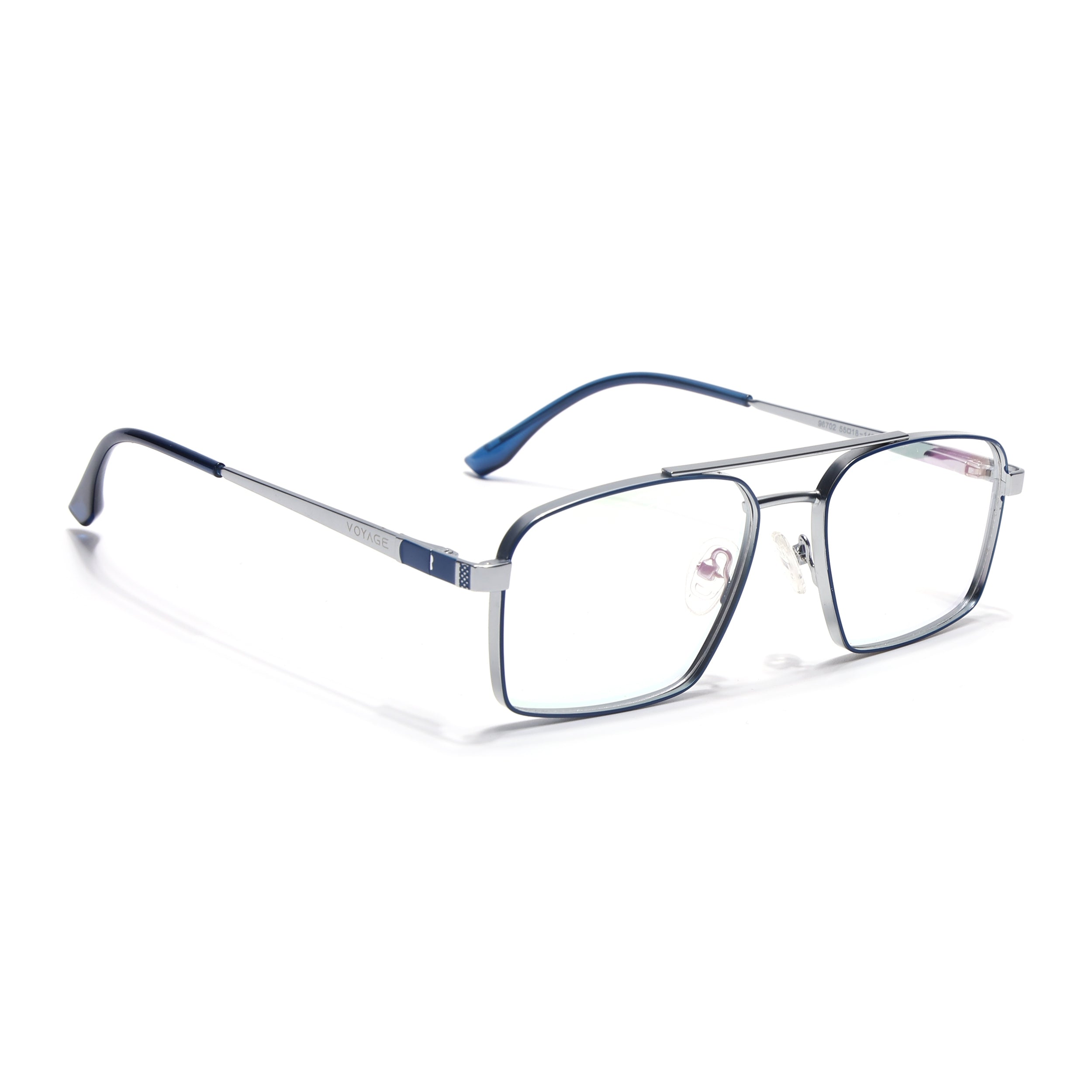 Voyage Silverline Blue & Matt Silver Wayfarer Eyeglasses for Men & Women (98702MG5455-C2)