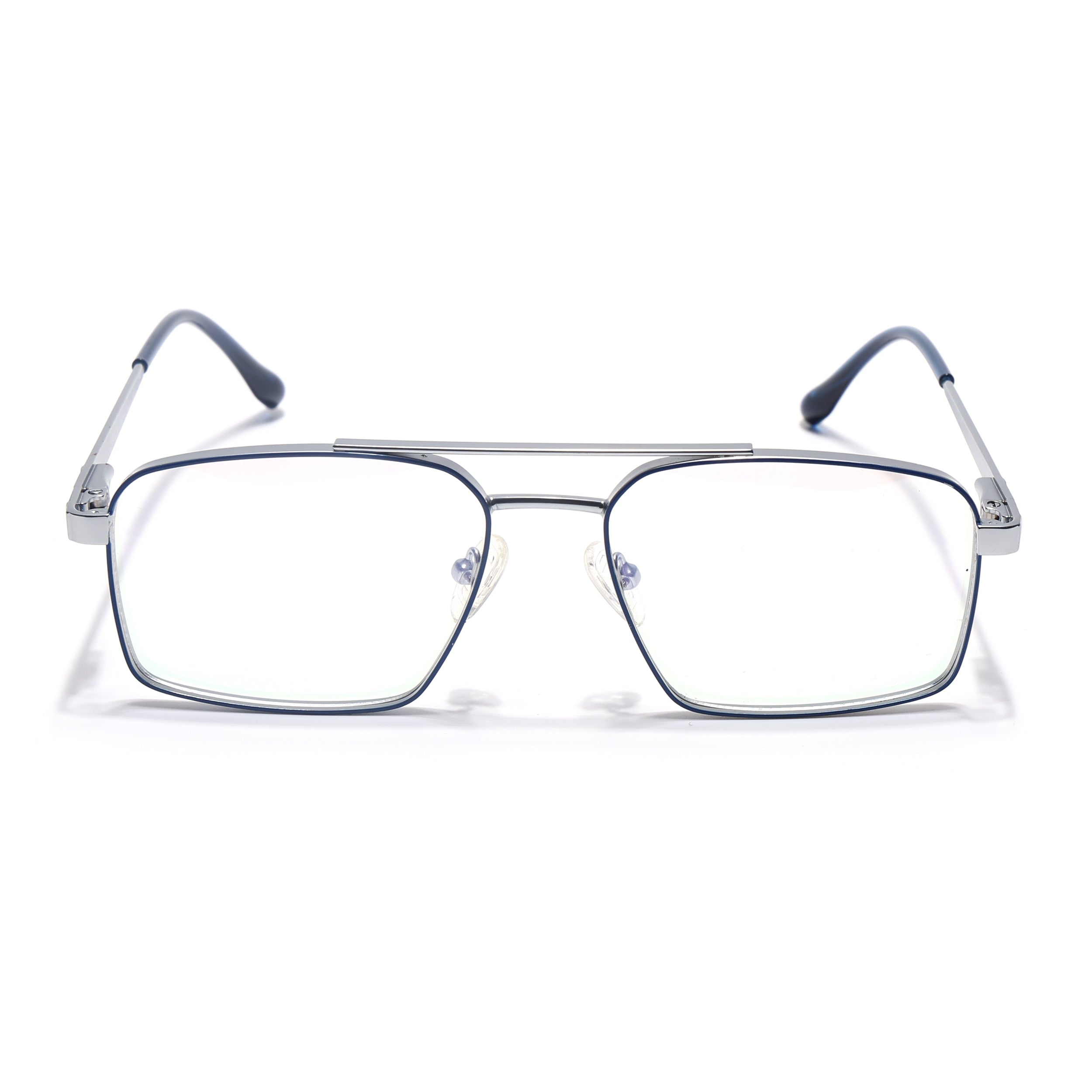 Voyage Silverline Blue & Matt Silver Wayfarer Eyeglasses for Men & Women (98702MG5455-C2)