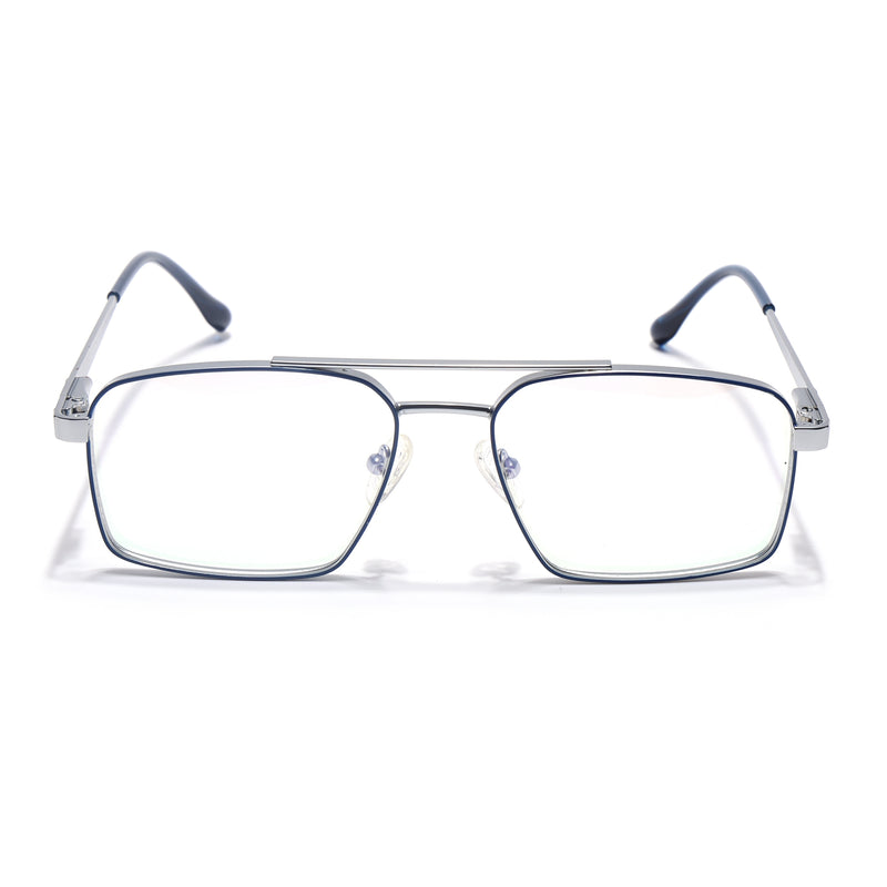 Voyage Silverline Blue & Matt Silver Wayfarer Eyeglasses for Men & Women (98702MG5455-C2)