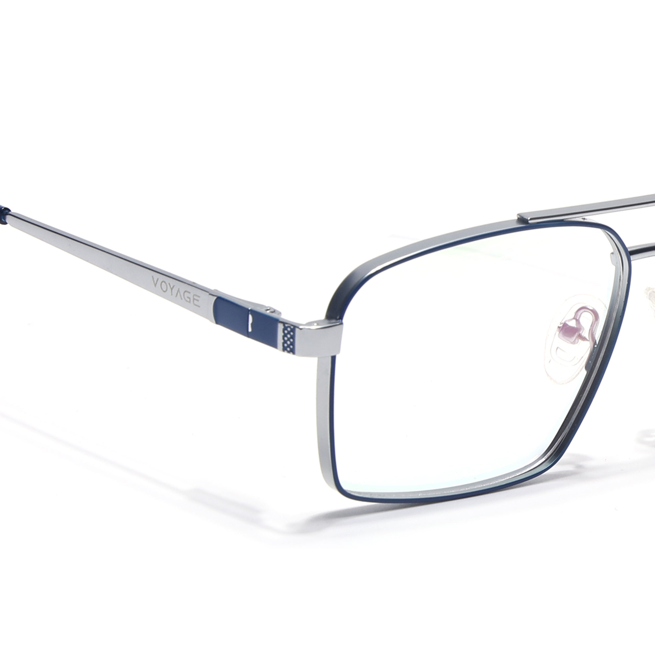Voyage Silverline Blue & Matt Silver Wayfarer Eyeglasses for Men & Women (98702MG5455-C2)