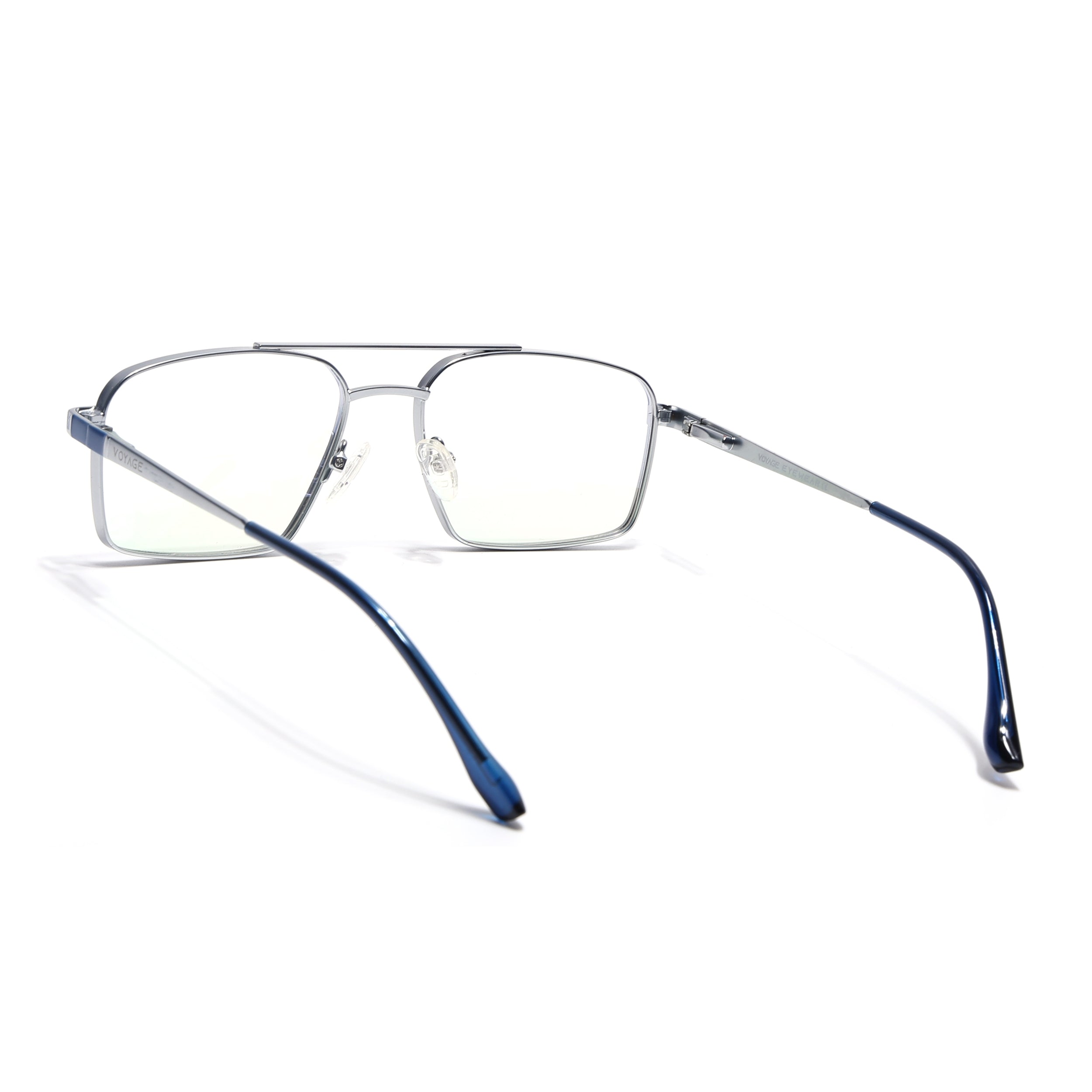 Voyage Silverline Blue & Matt Silver Wayfarer Eyeglasses for Men & Women (98702MG5455-C2)