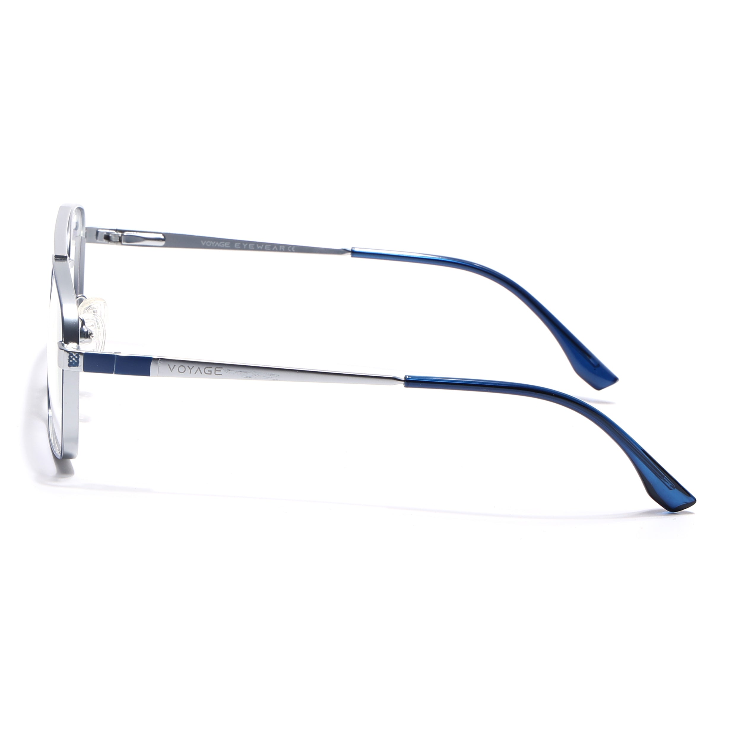 Voyage Silverline Blue & Matt Silver Wayfarer Eyeglasses for Men & Women (98702MG5455-C2)