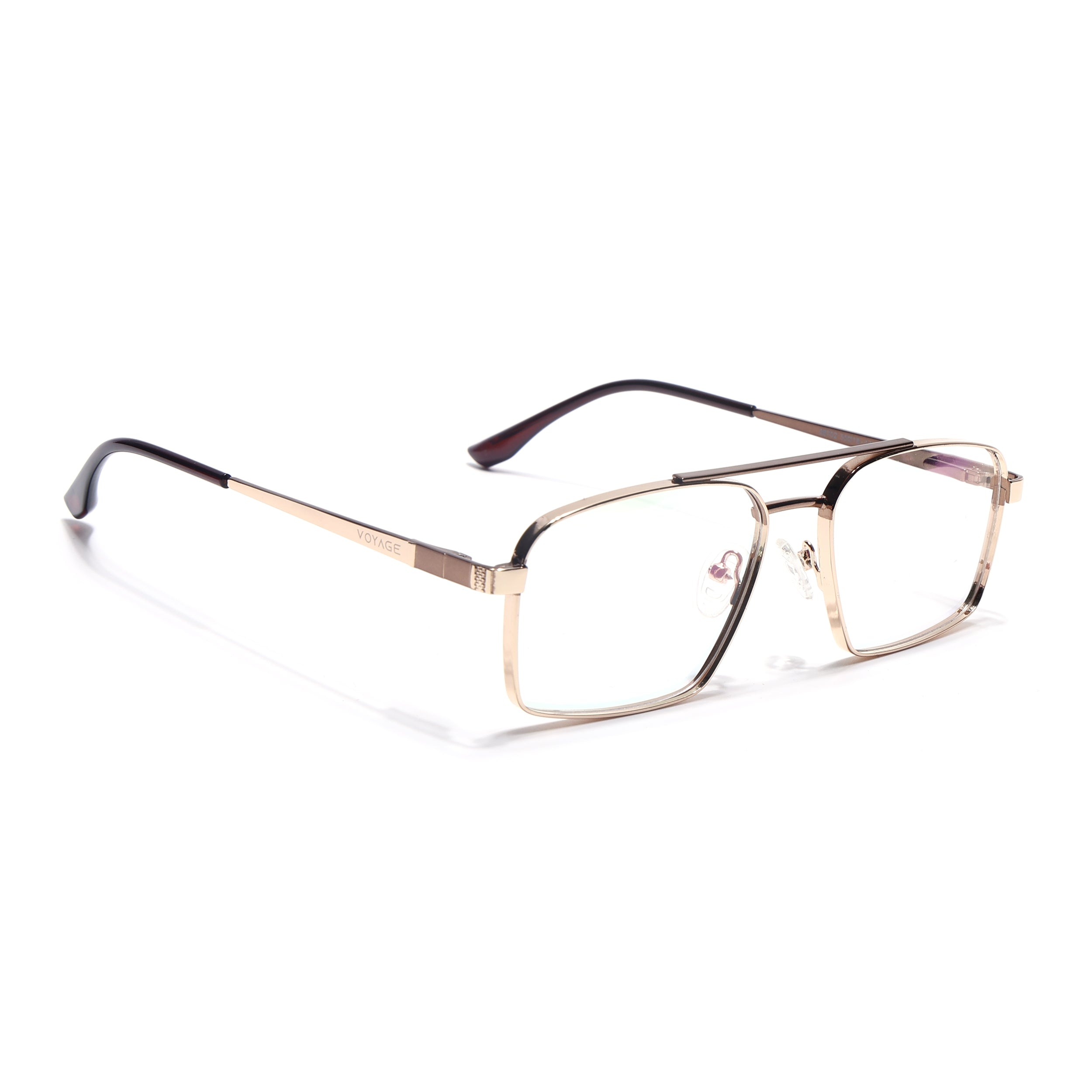 Voyage Silverline Golden Wayfarer Eyeglasses for Men & Women (98702MG5456-C3)