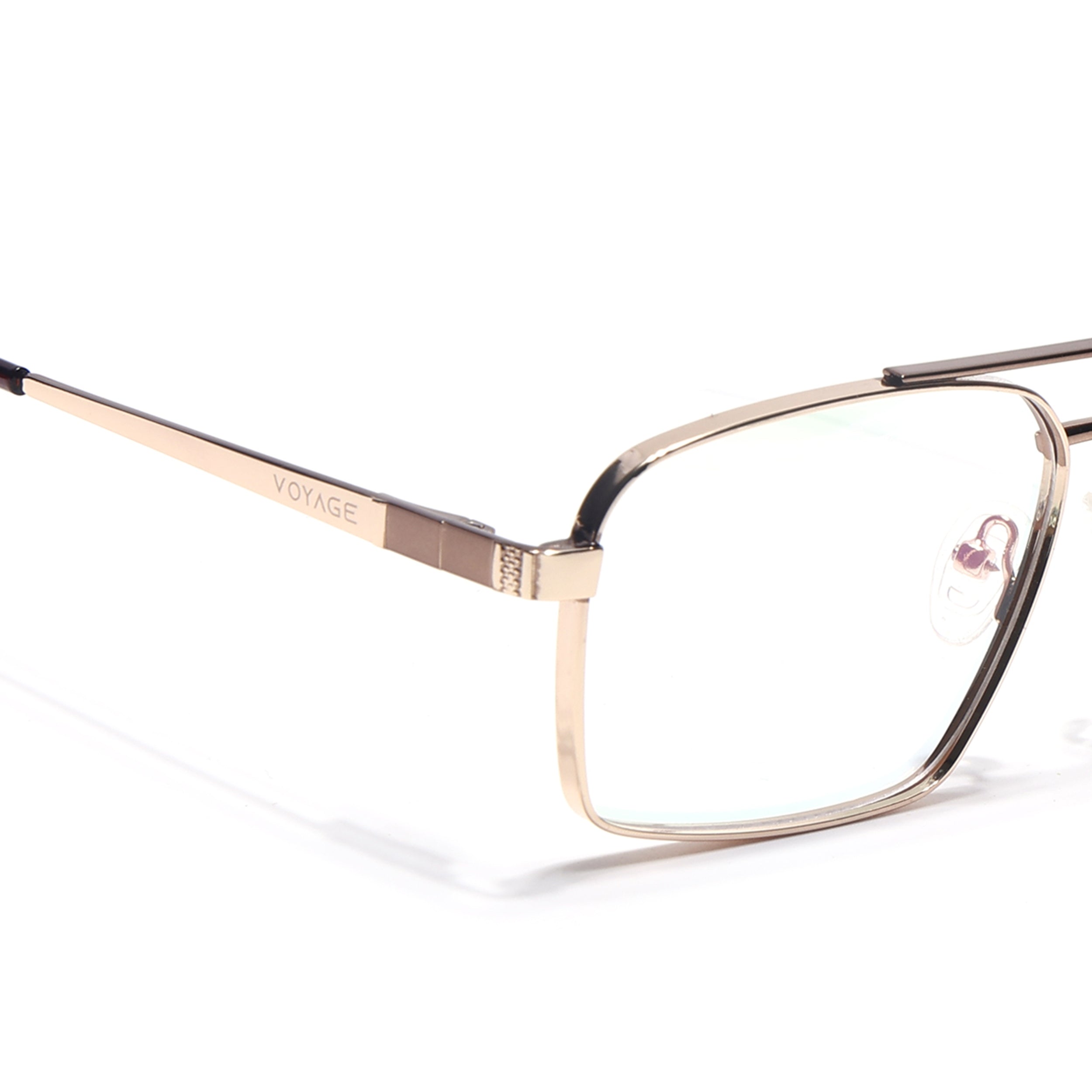 Voyage Silverline Golden Wayfarer Eyeglasses for Men & Women (98702MG5456-C3)