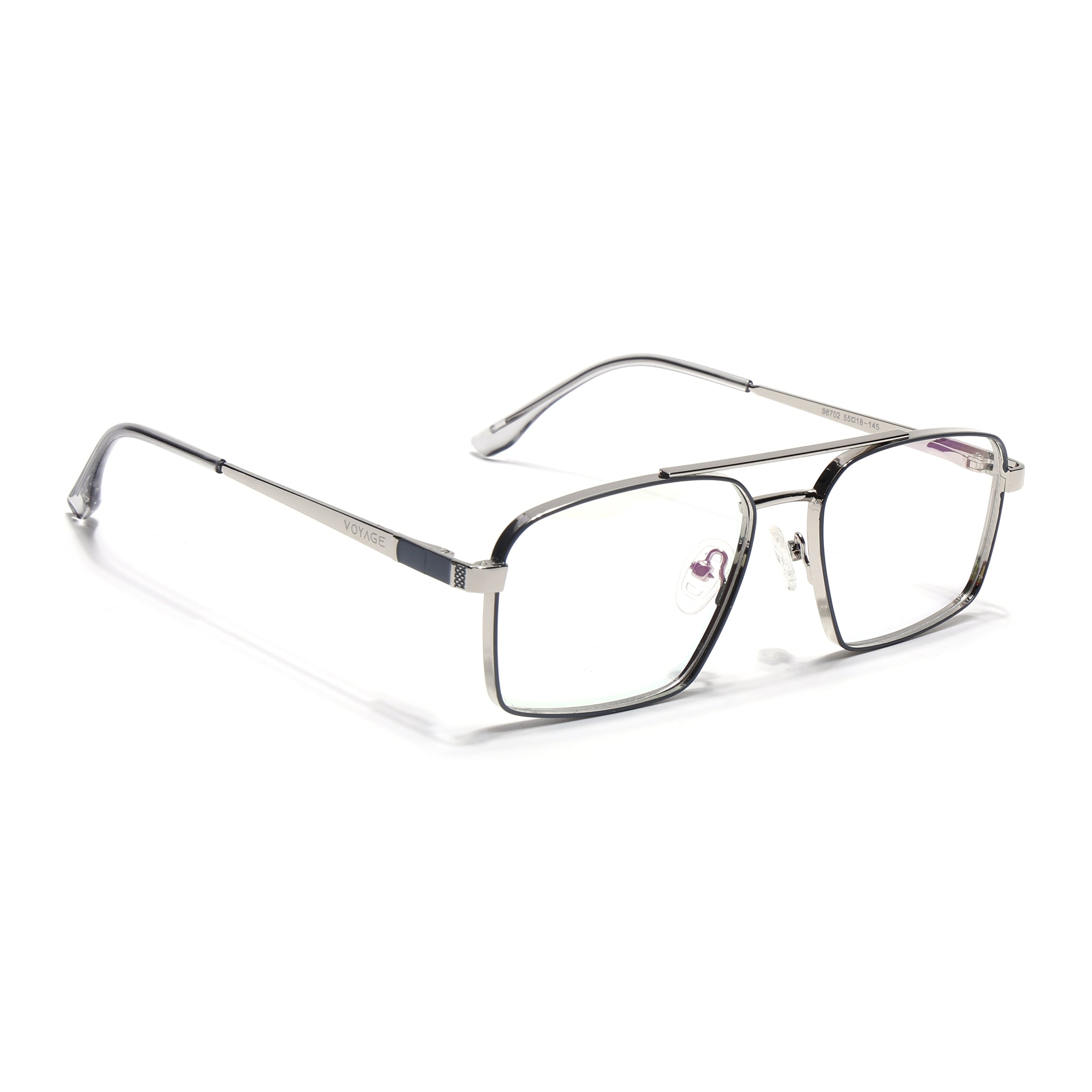 Voyage Silverline Silver & Grey Wayfarer Eyeglasses for Men & Women (98702MG5458-C5)