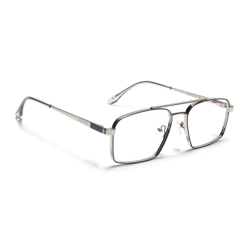 Voyage Silverline Silver & Grey Wayfarer Eyeglasses for Men & Women (98702MG5458-C5)