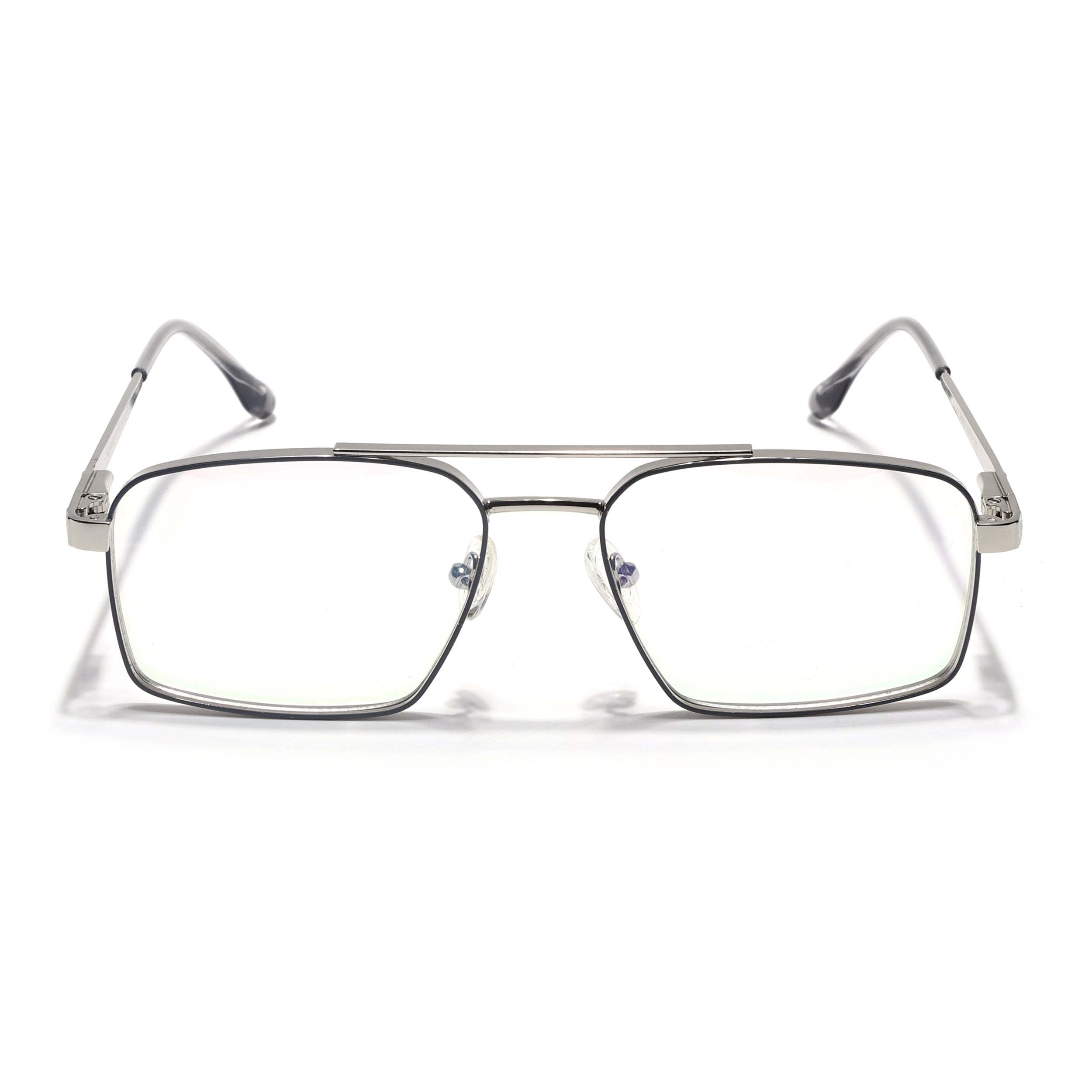 Voyage Silverline Silver & Grey Wayfarer Eyeglasses for Men & Women (98702MG5458-C5)