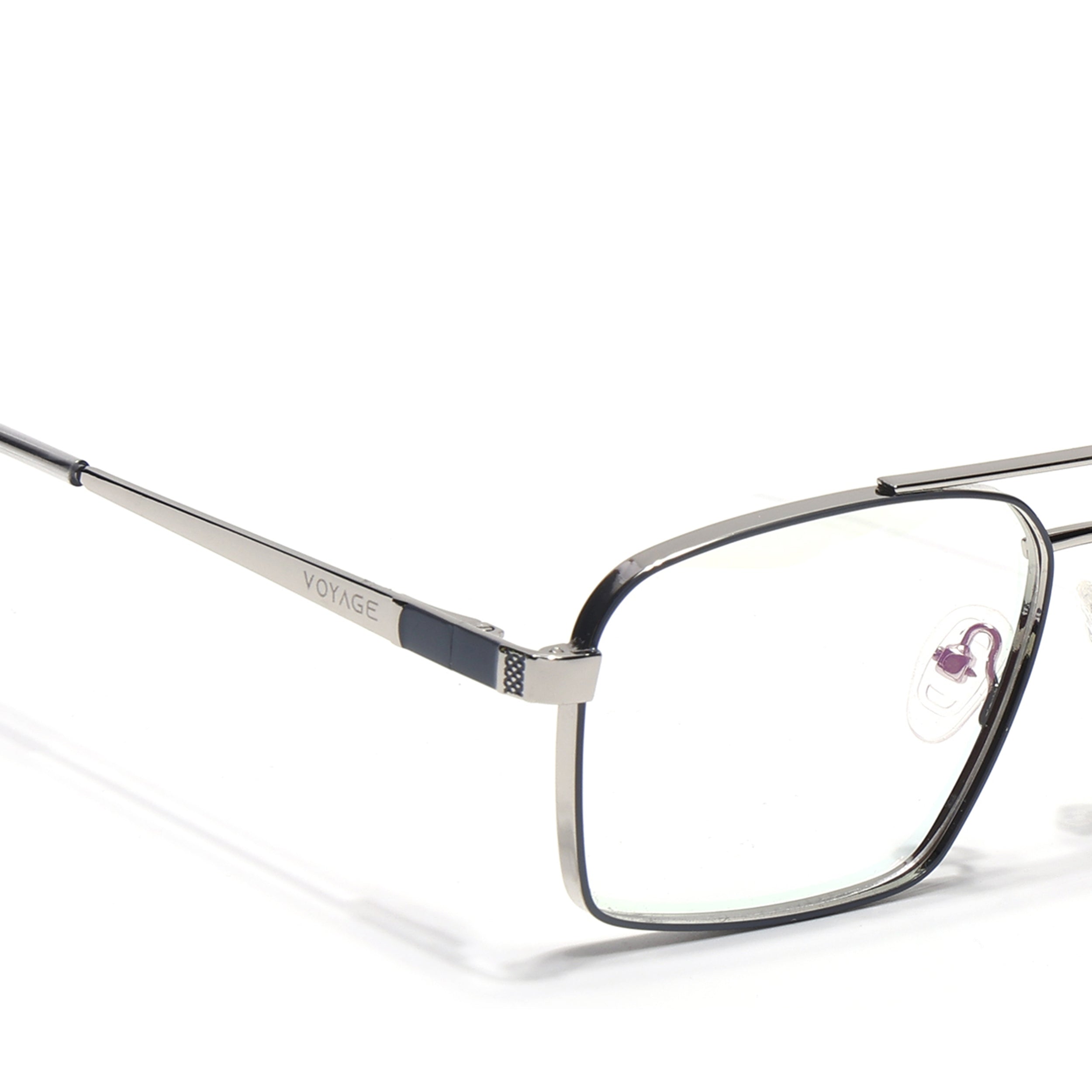 Voyage Silverline Silver & Grey Wayfarer Eyeglasses for Men & Women (98702MG5458-C5)