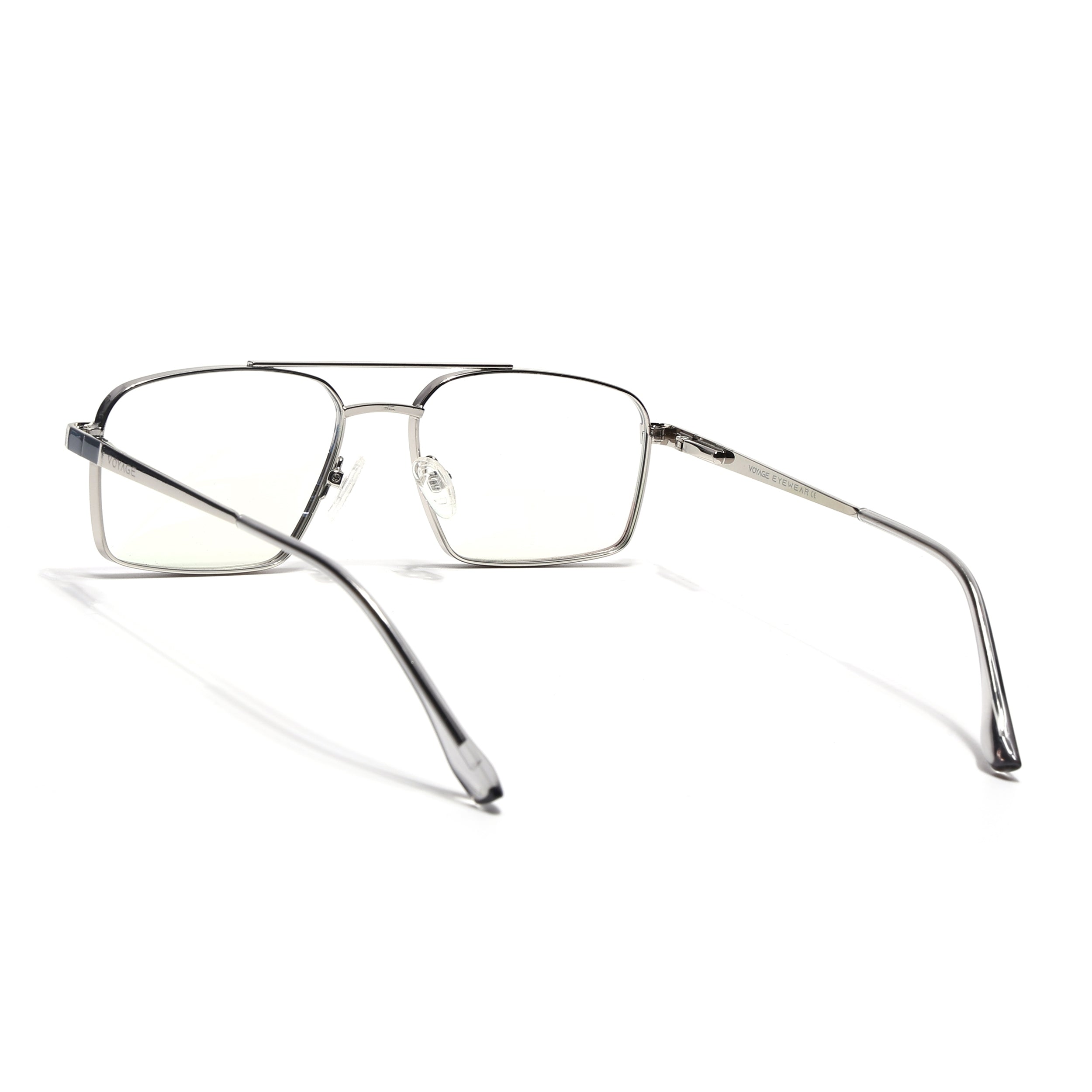 Voyage Silverline Silver & Grey Wayfarer Eyeglasses for Men & Women (98702MG5458-C5)