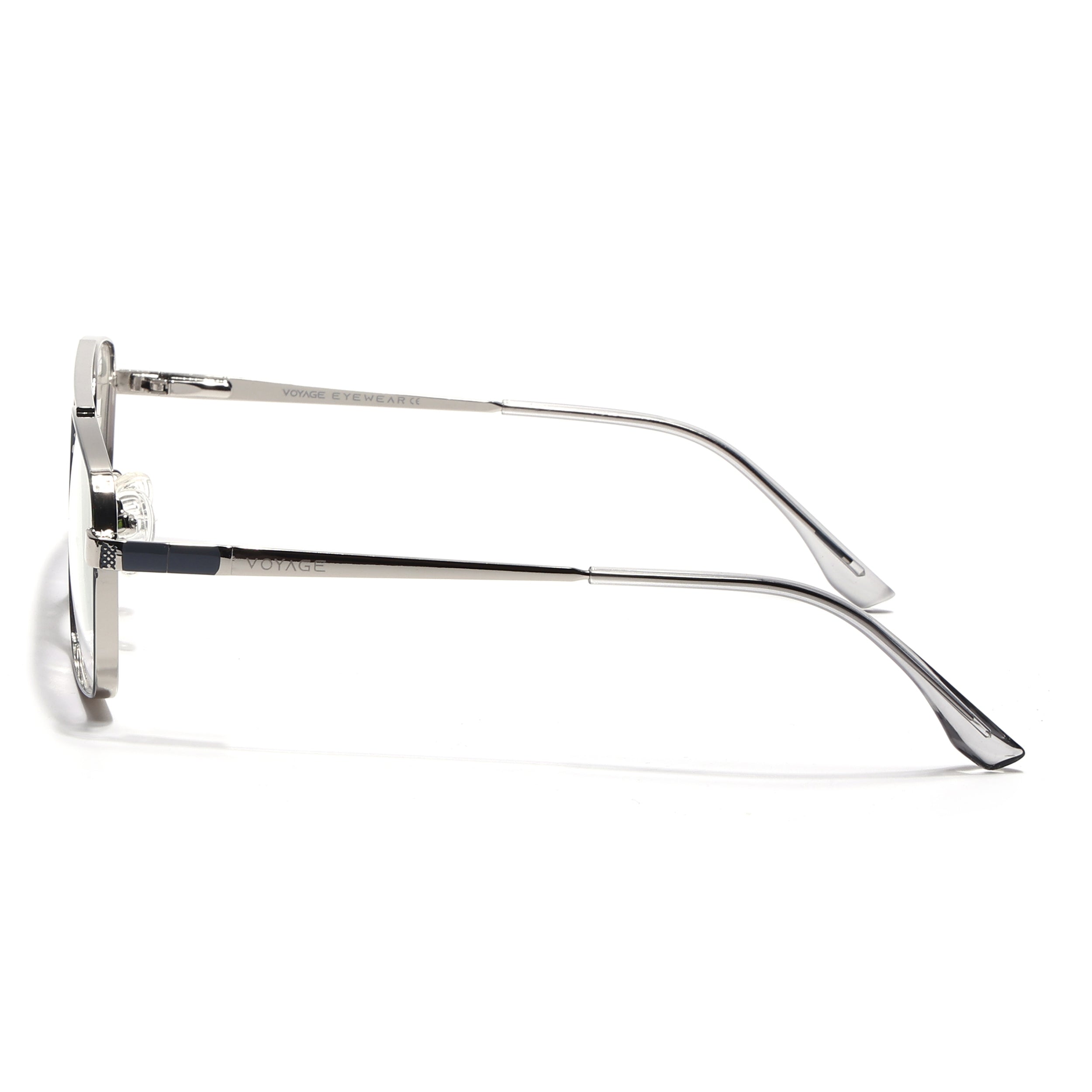 Voyage Silverline Silver & Grey Wayfarer Eyeglasses for Men & Women (98702MG5458-C5)