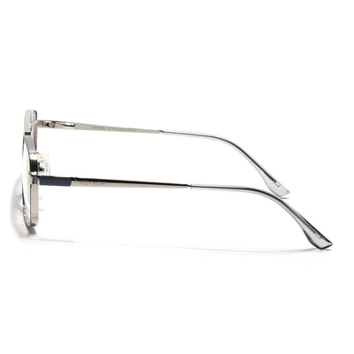 Voyage Silverline Silver & Grey Wayfarer Eyeglasses for Men & Women (98702MG5458-C5)