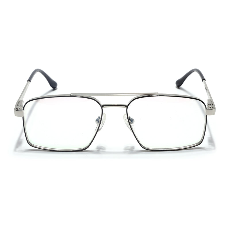 Voyage Silverline Silver & Black Wayfarer Eyeglasses for Men & Women (98702MG5459-C6)