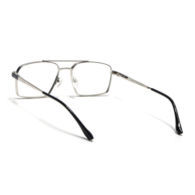 Voyage Silverline Silver & Black Wayfarer Eyeglasses for Men & Women (98702MG5459-C6)