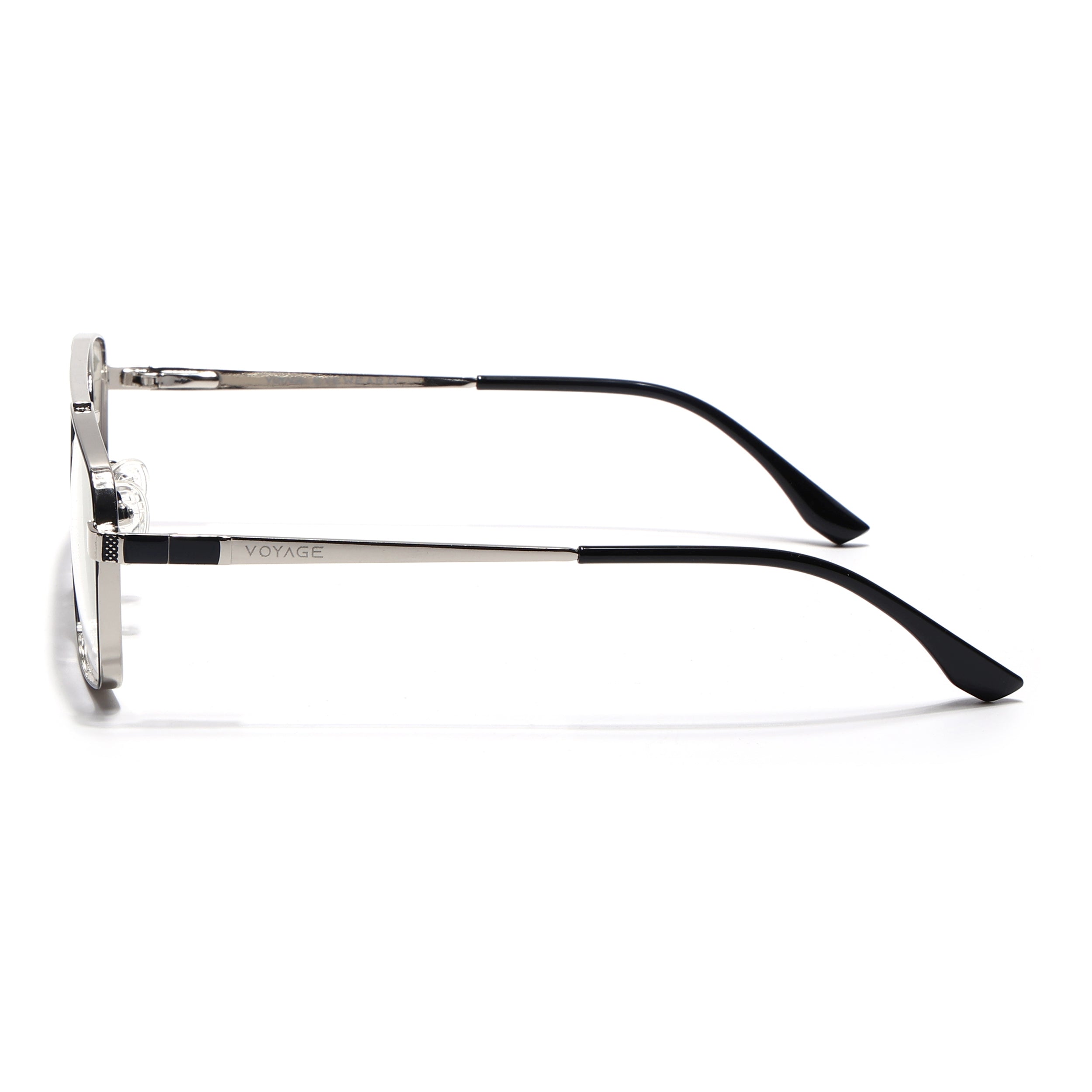 Voyage Silverline Silver & Black Wayfarer Eyeglasses for Men & Women (98702MG5459-C6)