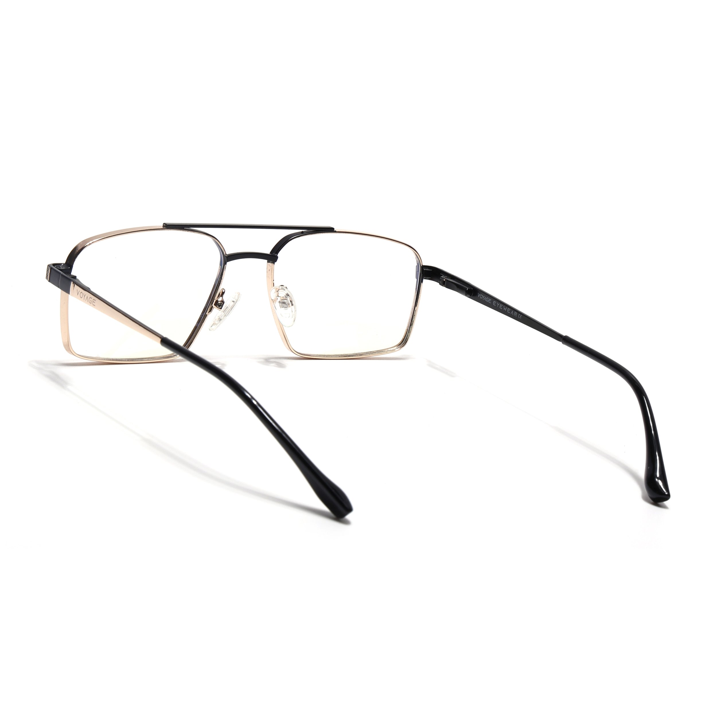 Voyage Silverline Golden & Black Wayfarer Eyeglasses for Men & Women (98702MG5460-C7)