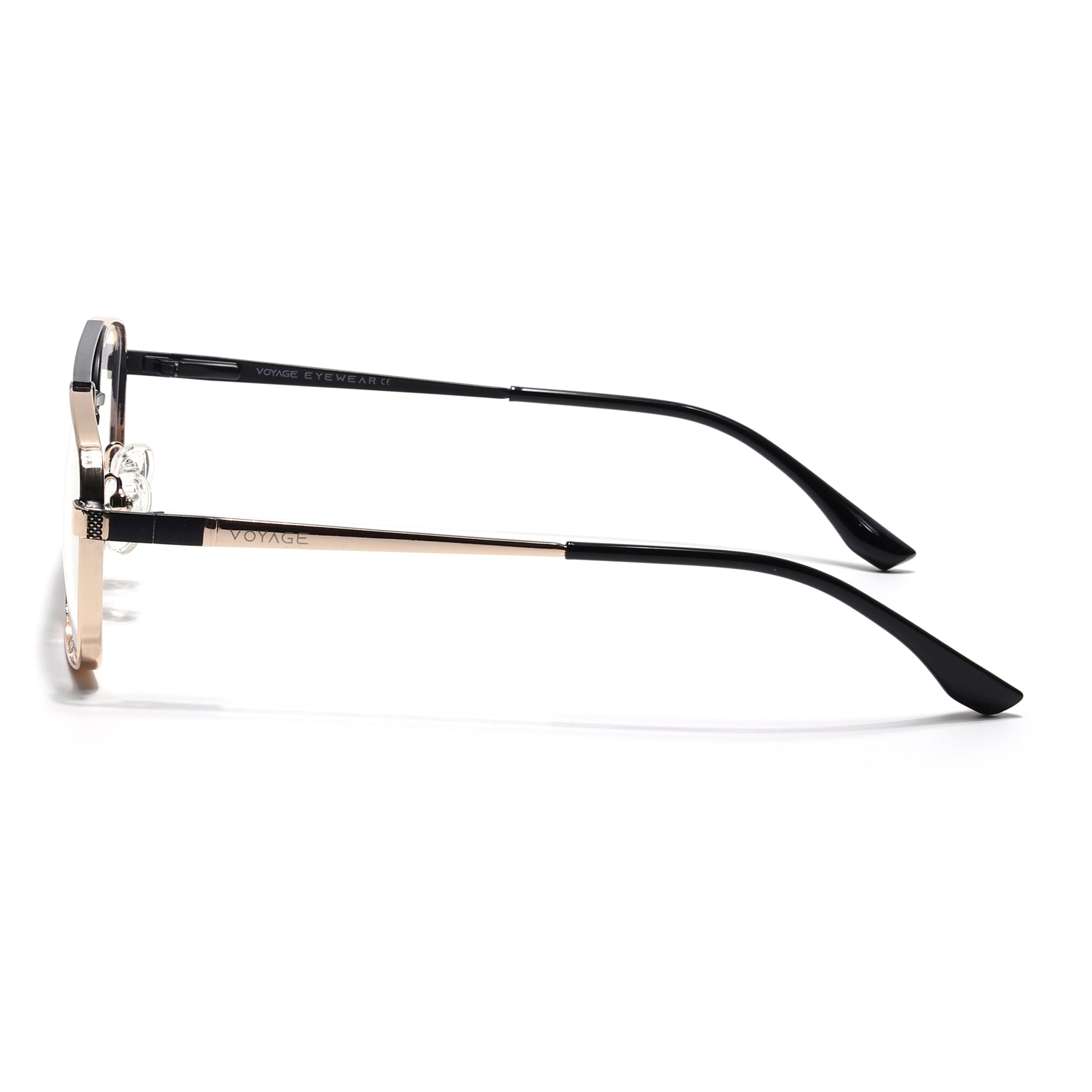 Voyage Silverline Golden & Black Wayfarer Eyeglasses for Men & Women (98702MG5460-C7)