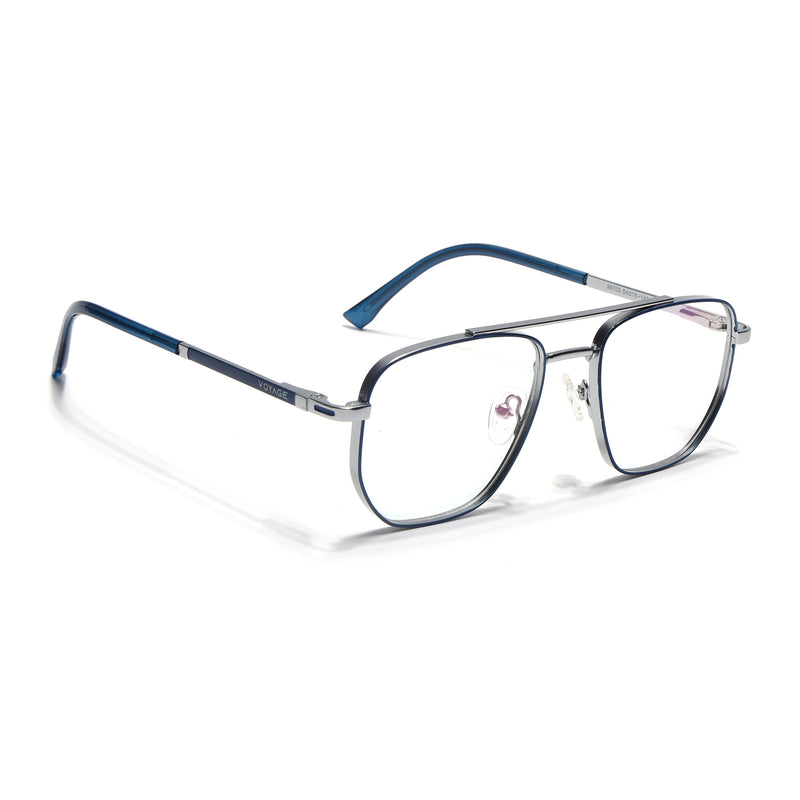 Voyage Silverline Blue & Matt Silver Wayfarer Eyeglasses for Men & Women (98703MG5461-C1)