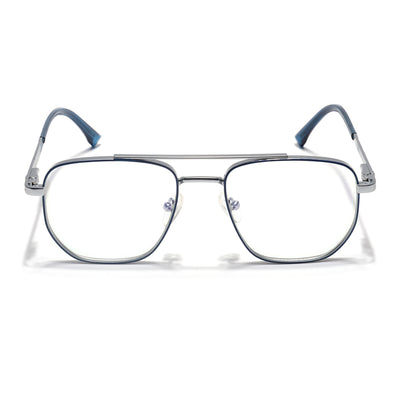 Voyage Silverline Blue & Matt Silver Wayfarer Eyeglasses for Men & Women (98703MG5461-C1)