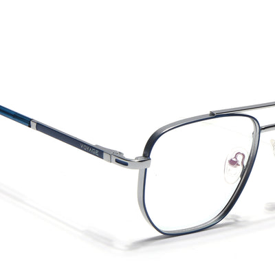 Voyage Silverline Blue & Matt Silver Wayfarer Eyeglasses for Men & Women (98703MG5461-C1)