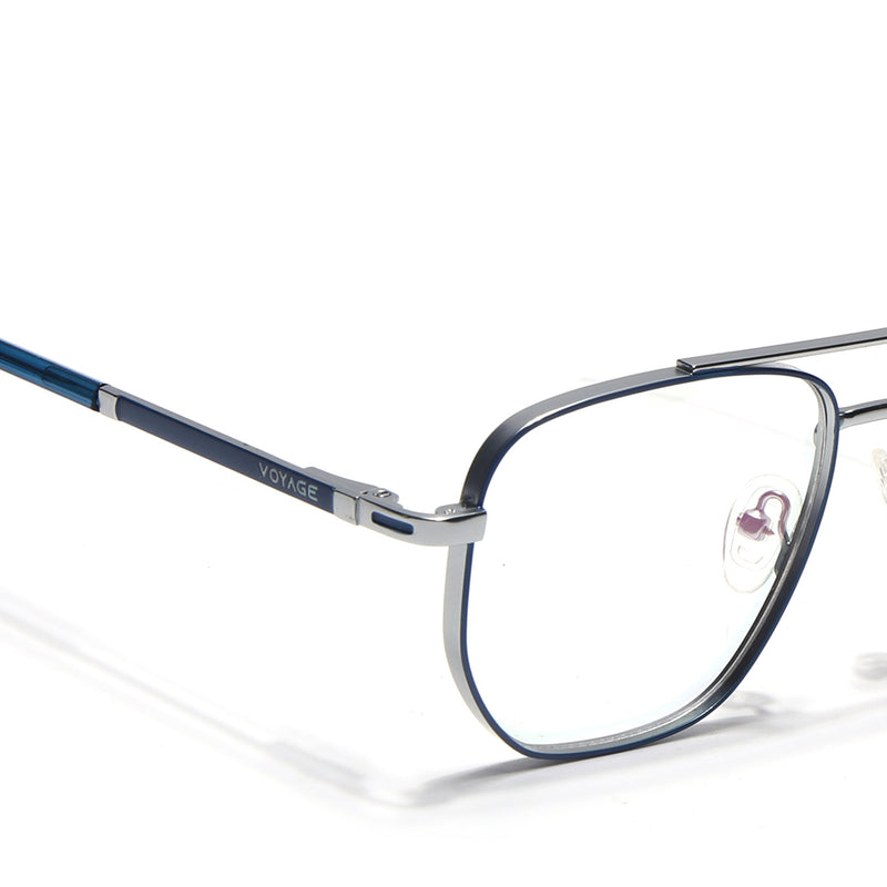 Voyage Silverline Blue & Matt Silver Wayfarer Eyeglasses for Men & Women (98703MG5461-C1)
