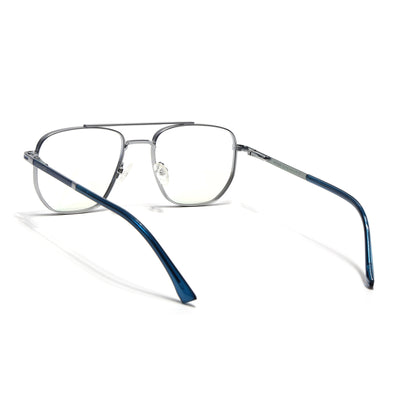 Voyage Silverline Blue & Matt Silver Wayfarer Eyeglasses for Men & Women (98703MG5461-C1)
