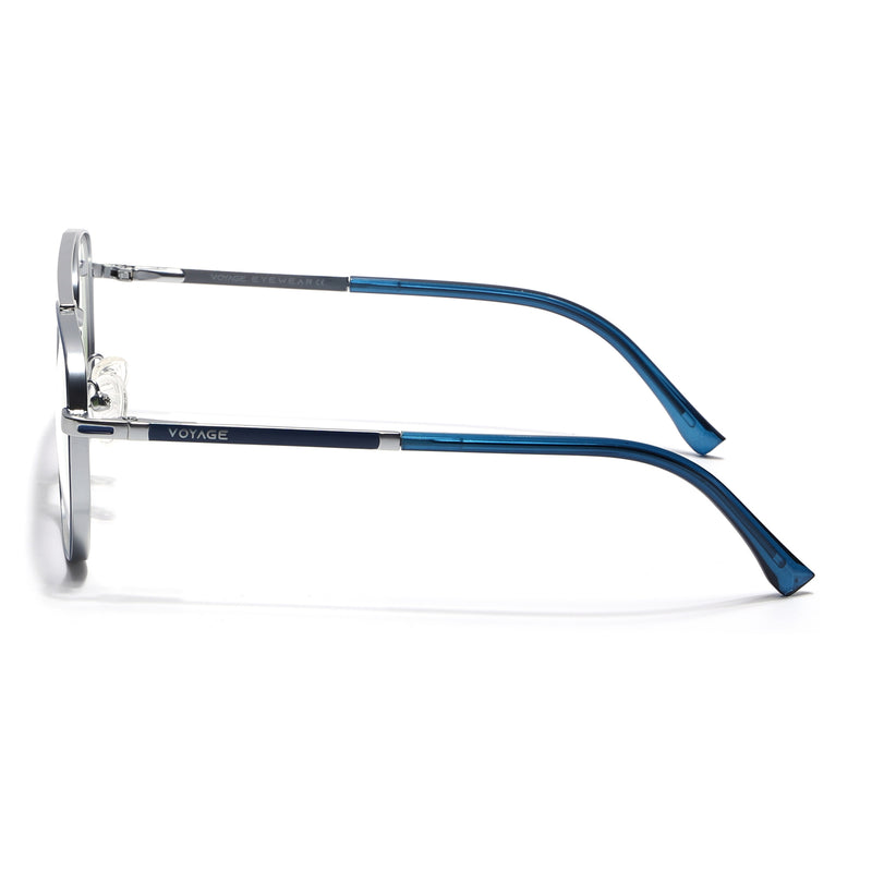 Voyage Silverline Blue & Matt Silver Wayfarer Eyeglasses for Men & Women (98703MG5461-C1)