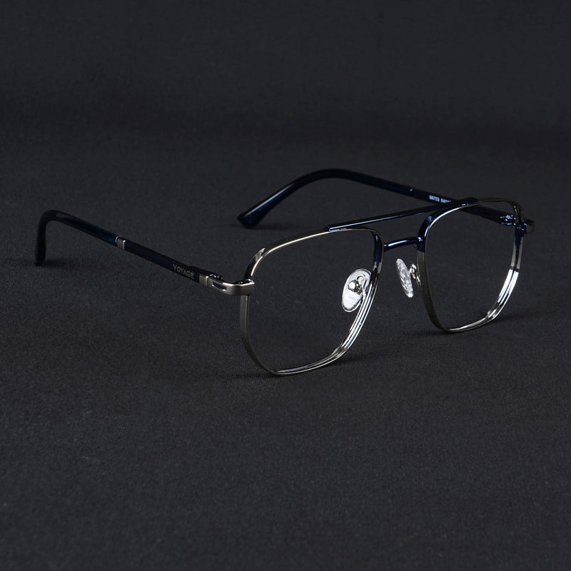 Voyage Silverline Silver & Blue Wayfarer Eyeglasses for Men & Women (98703MG5462-C2)
