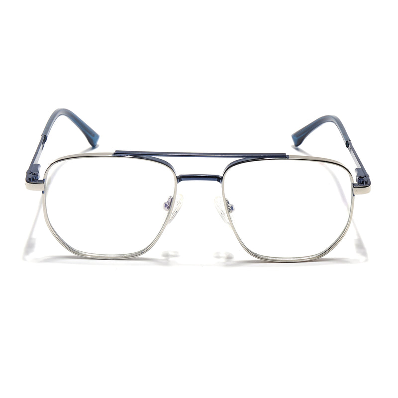 Voyage Silverline Silver & Blue Wayfarer Eyeglasses for Men & Women (98703MG5462-C2)