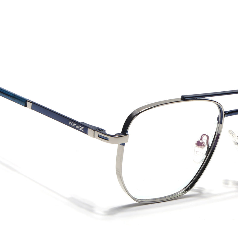 Voyage Silverline Silver & Blue Wayfarer Eyeglasses for Men & Women (98703MG5462-C2)