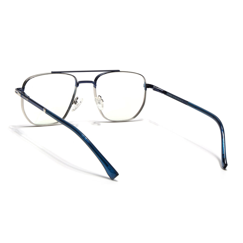 Voyage Silverline Silver & Blue Wayfarer Eyeglasses for Men & Women (98703MG5462-C2)